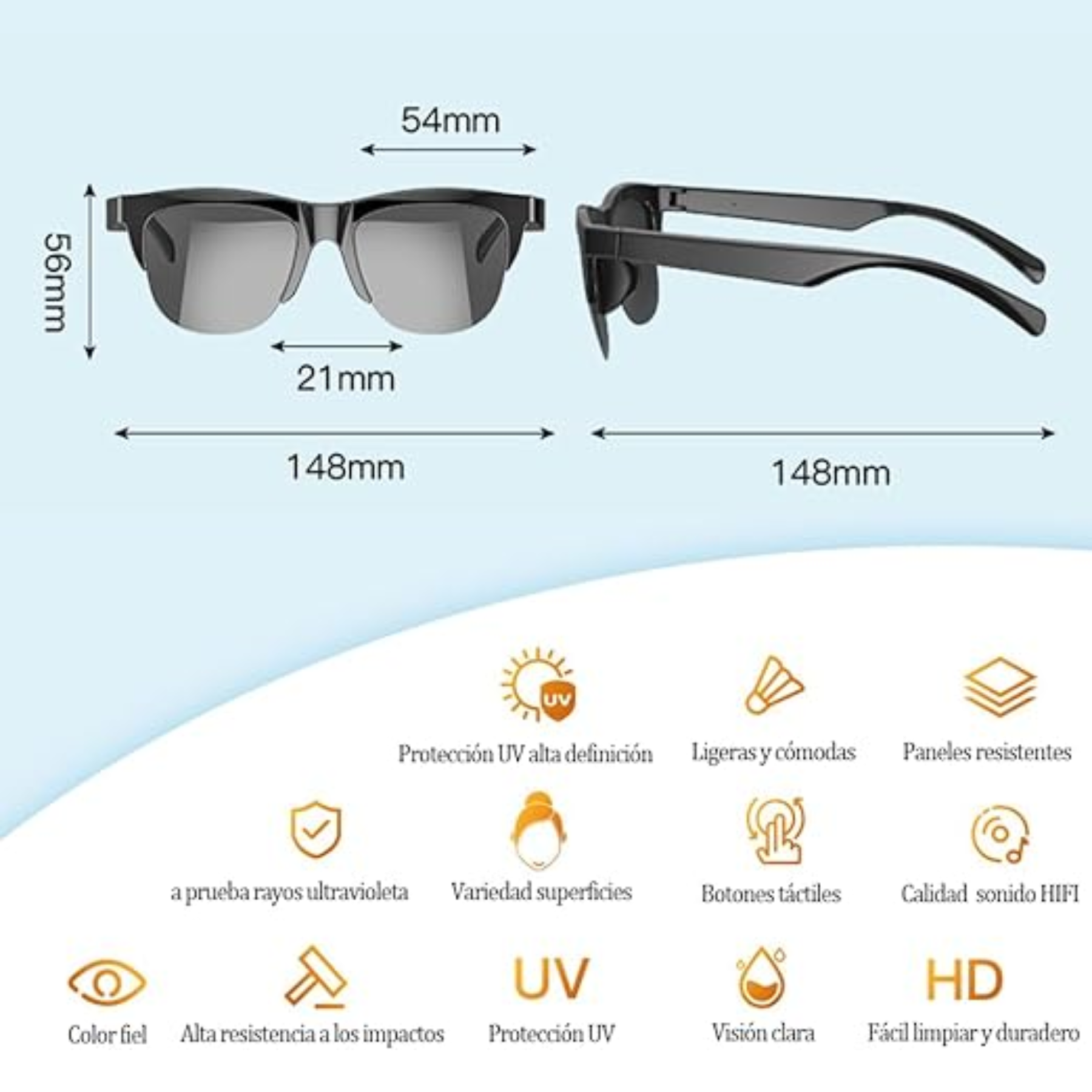 Gafas Inteligentes Bluetooth Micrófono - Imagen 8