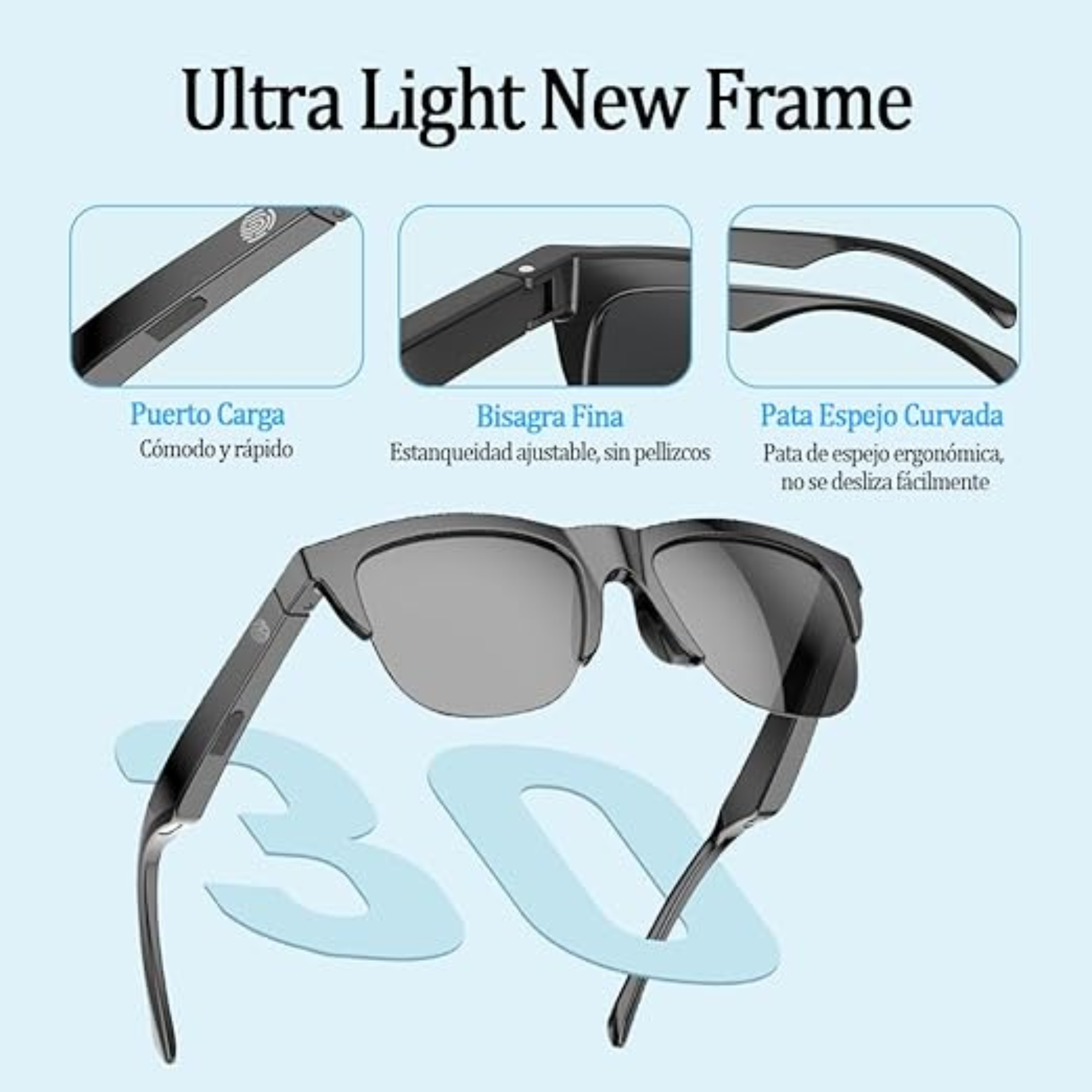 Gafas Inteligentes Bluetooth Micrófono - Imagen 4