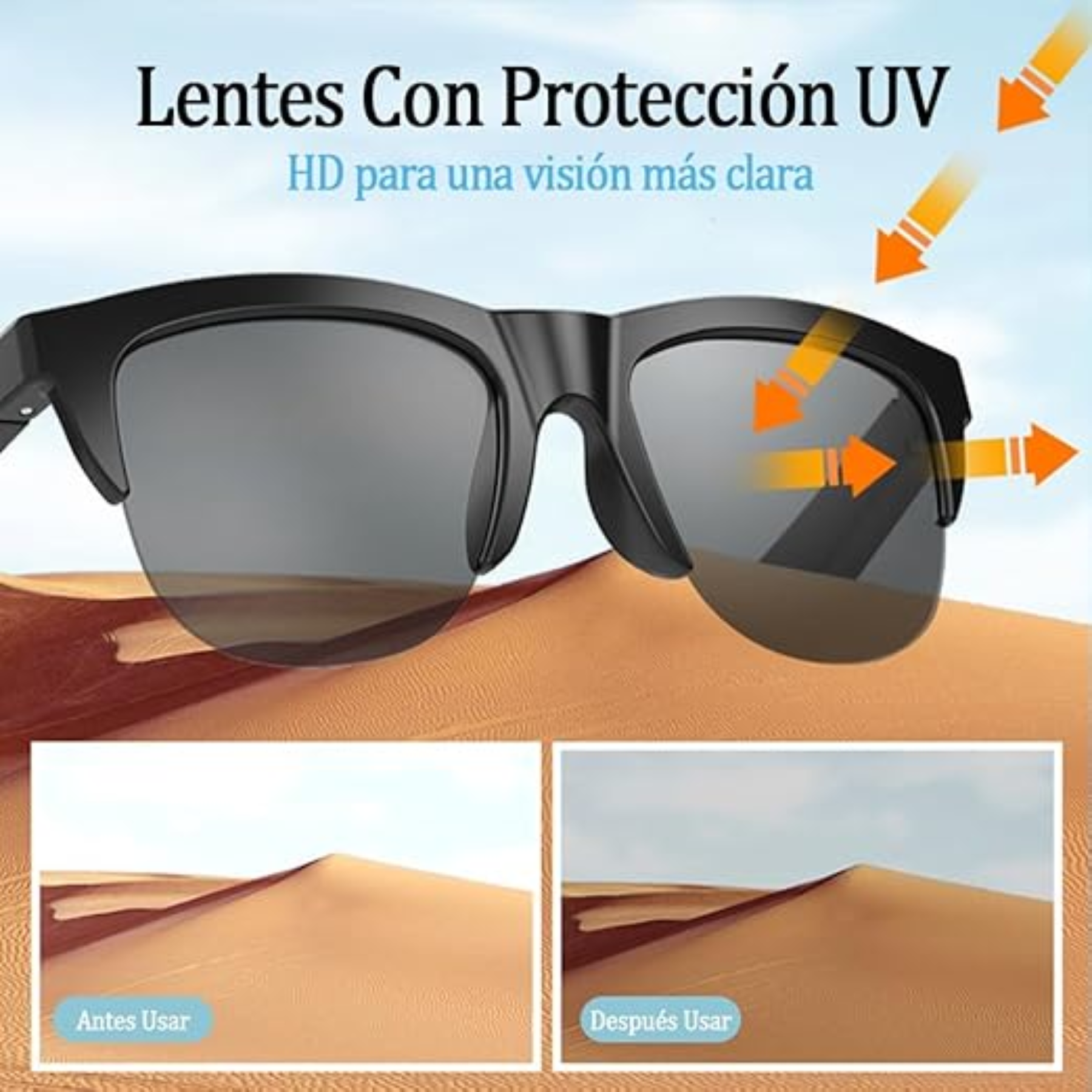 Gafas Inteligentes Bluetooth Micrófono - Imagen 7