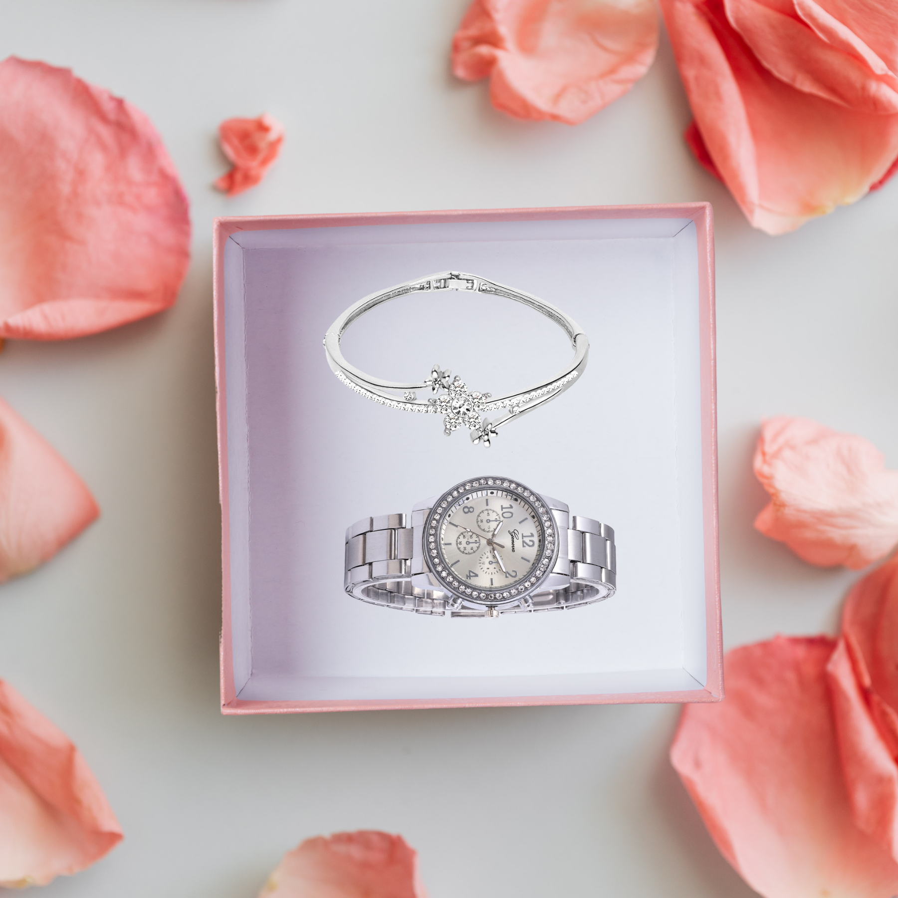 Set Reloj Clásico + Pulsera Para Mujer - Imagen 6
