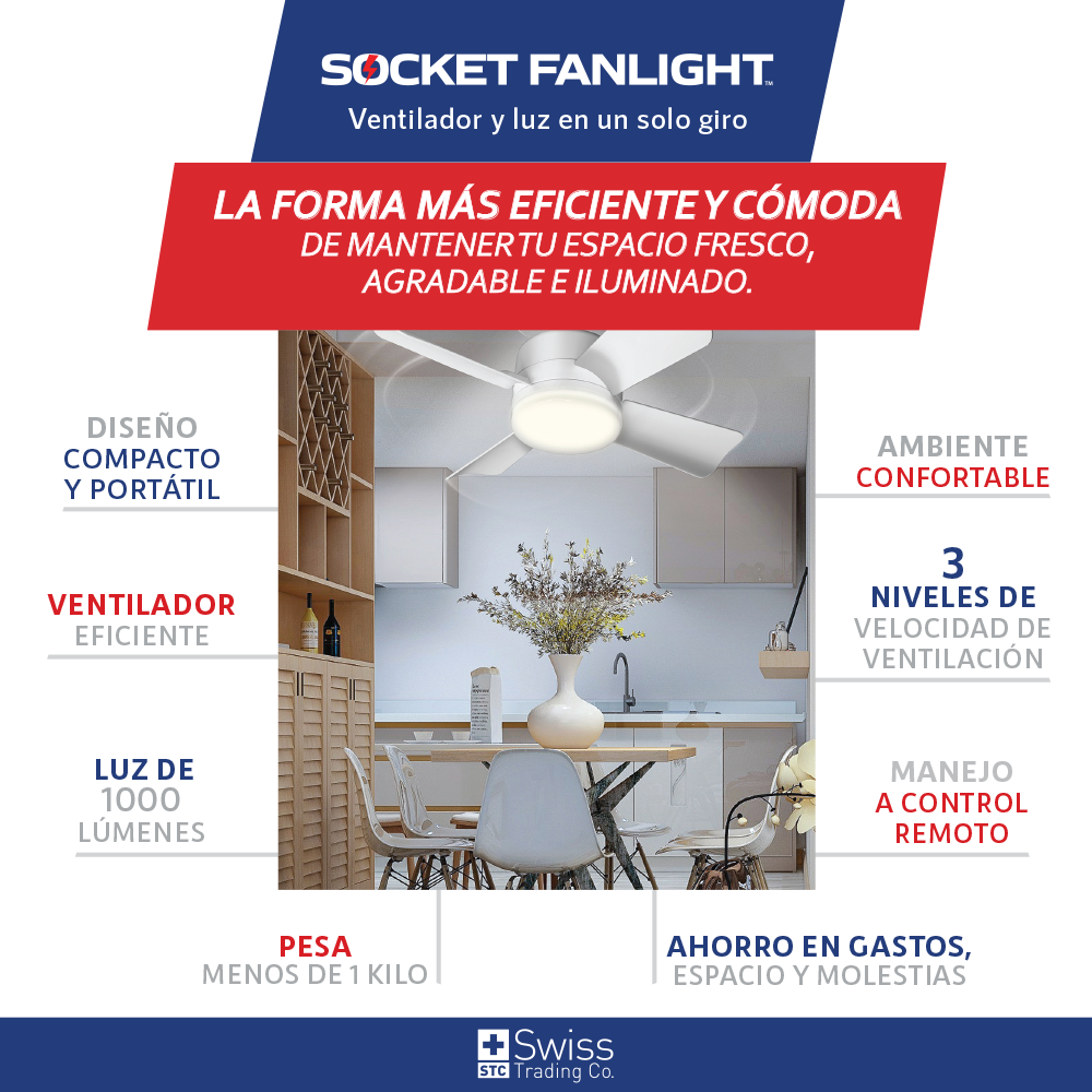 Socket Fanlight Ventilador con luz VN - Imagen 6