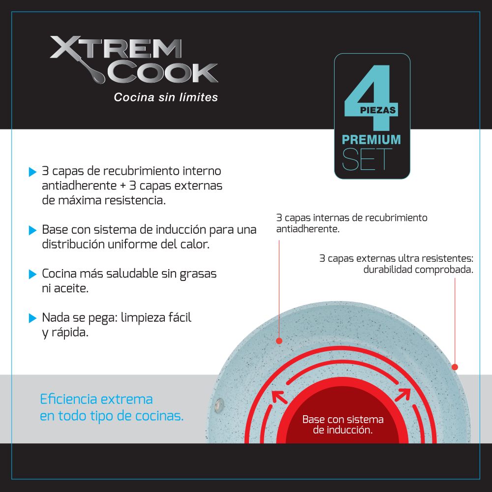 Xtrem Cook Set Sartenes 4 Piezas - Imagen 5