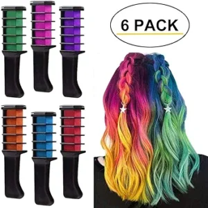 Set Cepillo Tizas Cabello Arcoíris