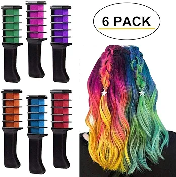 Set Cepillo Tizas Cabello Arcoíris