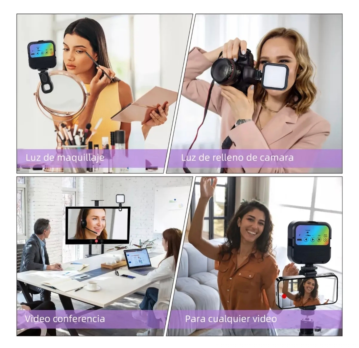 Luz Selfie Portátil Brillo Ajustable LED - Imagen 2
